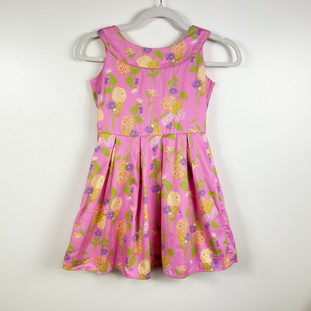 American Girl Pink Purple Yellow Floral Dress Girls Size 7